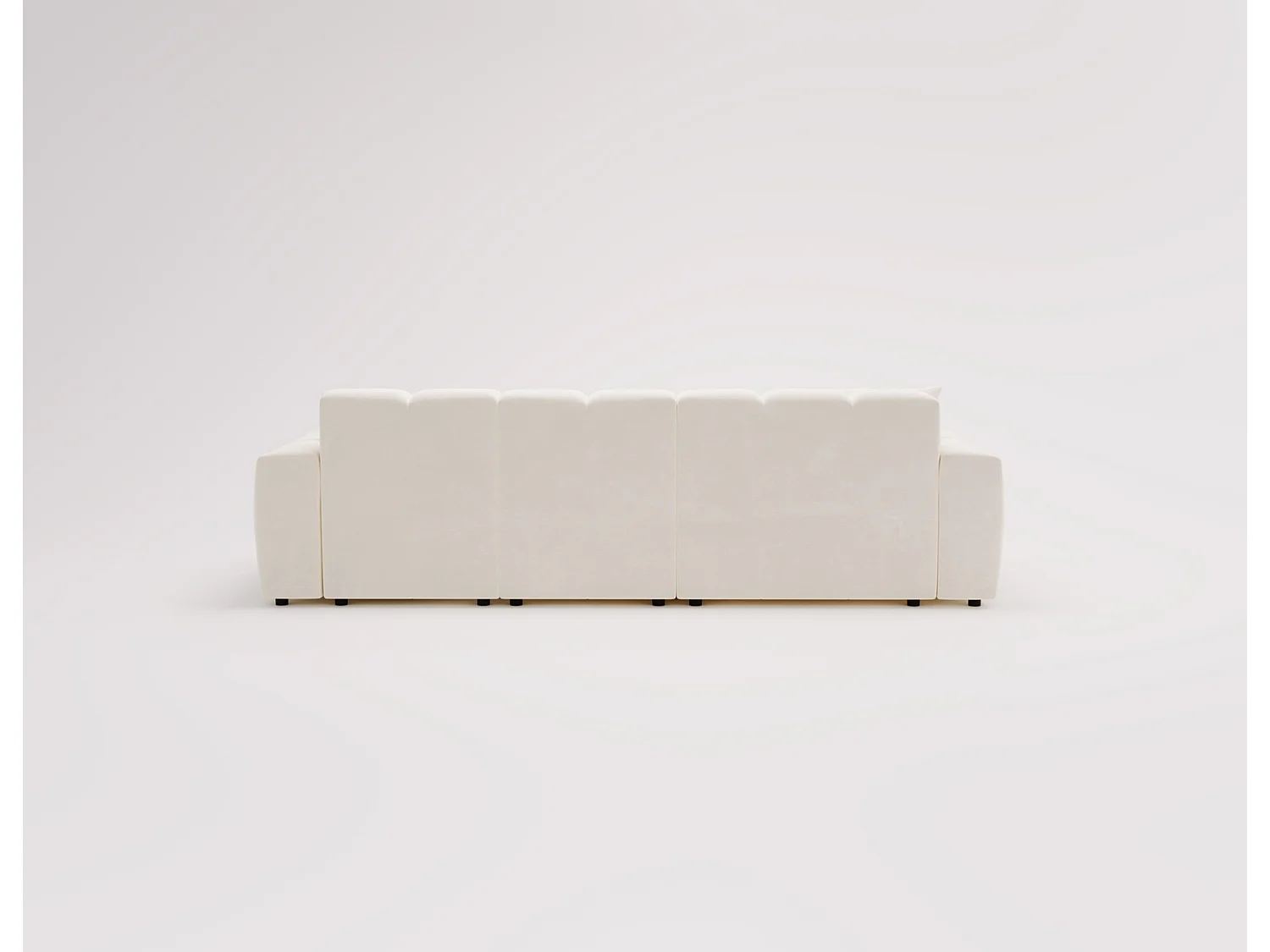 Emporius Napoli Droit Canapé d'angle, Canapé  4 Places, Canapé d'angle 265x180 cm Crème (Komodo 10)