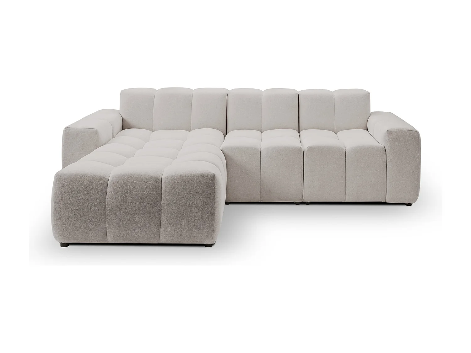 Emporius Napoli Gauche Canapé d'angle, Canapé  4 Places, Canapé d'angle 265x180 cm Gris clair (Komodo 20)