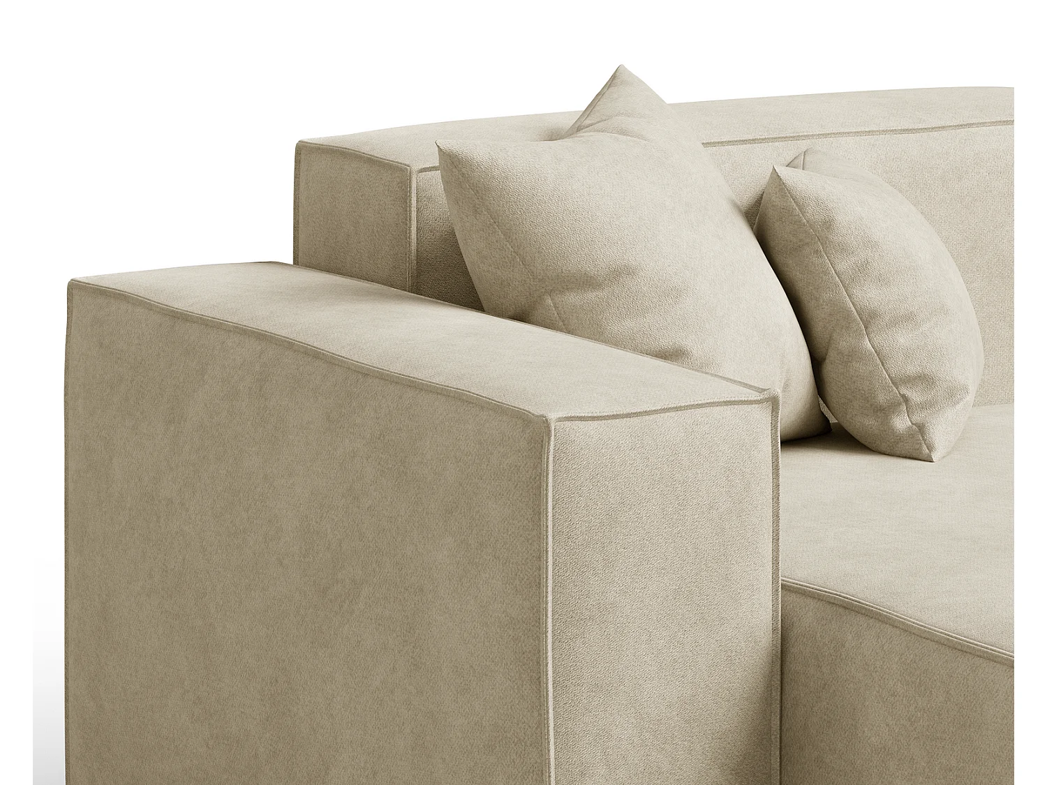 Canapé d'angle Figo, 265x180 cm, design moderne, gauche, beige