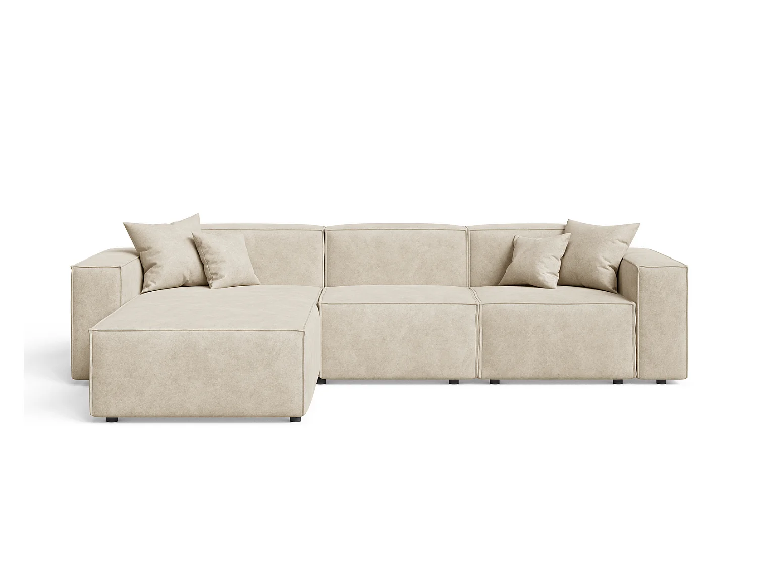 Canapé d'angle Figo, 265x180 cm, design moderne, gauche, beige