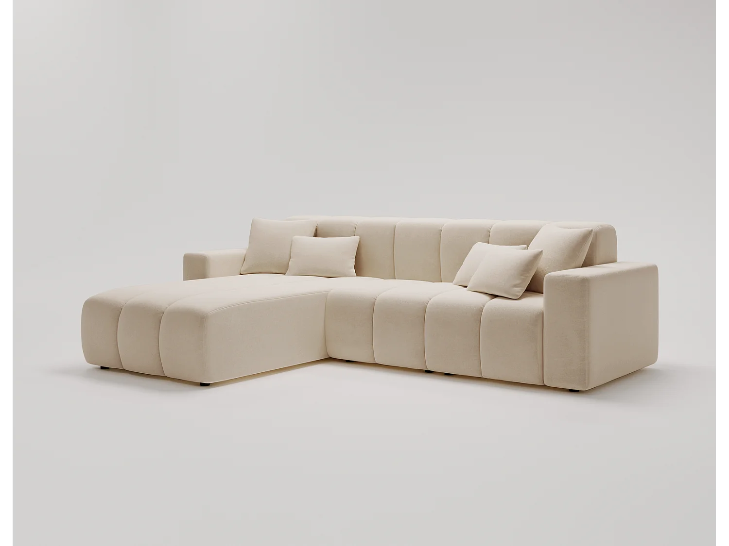 Emporius Miral links Hoekbank in L-vorm - sofa 265 cm, woonkamerbank, hoekbank beige (Komodo 11)