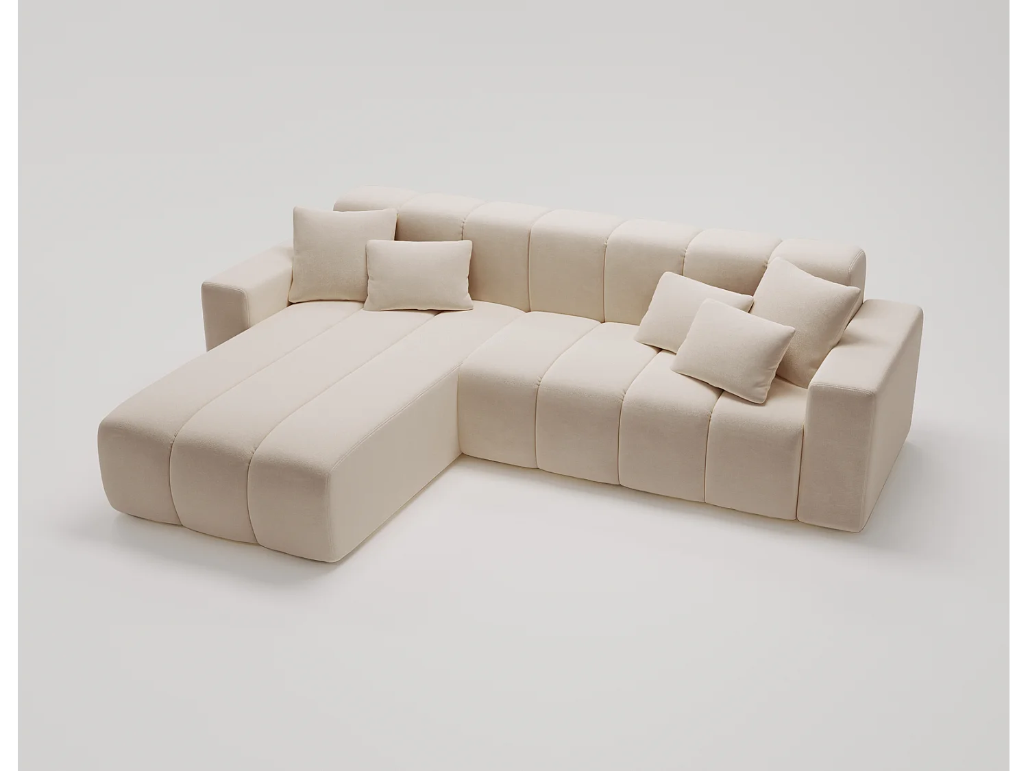 Emporius Miral links Hoekbank in L-vorm - sofa 265 cm, woonkamerbank, hoekbank beige (Komodo 11)