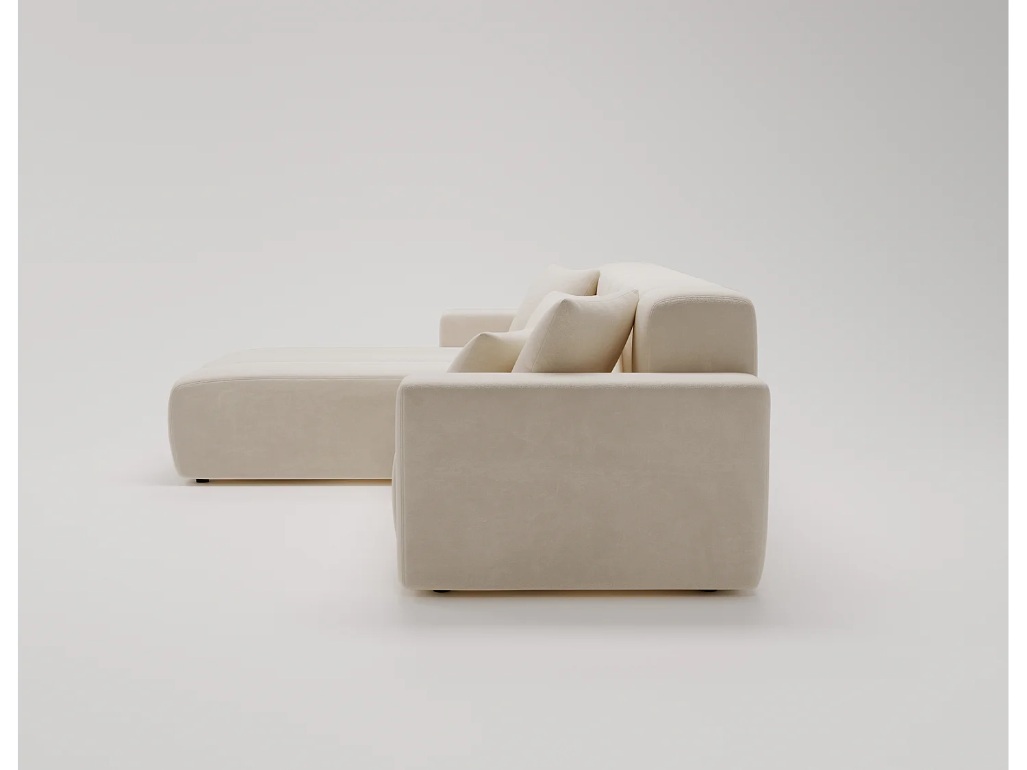 Emporius Miral links Hoekbank in L-vorm - sofa 265 cm, woonkamerbank, hoekbank beige (Komodo 11)