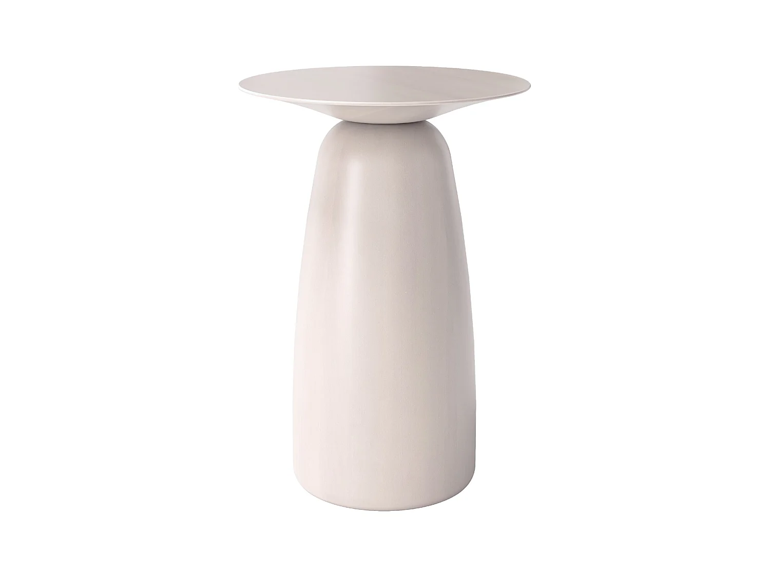 Table d'appoint / Table de nuit en bois de hêtre Kayani Baobab44, hauteur 44 cm / Blanche