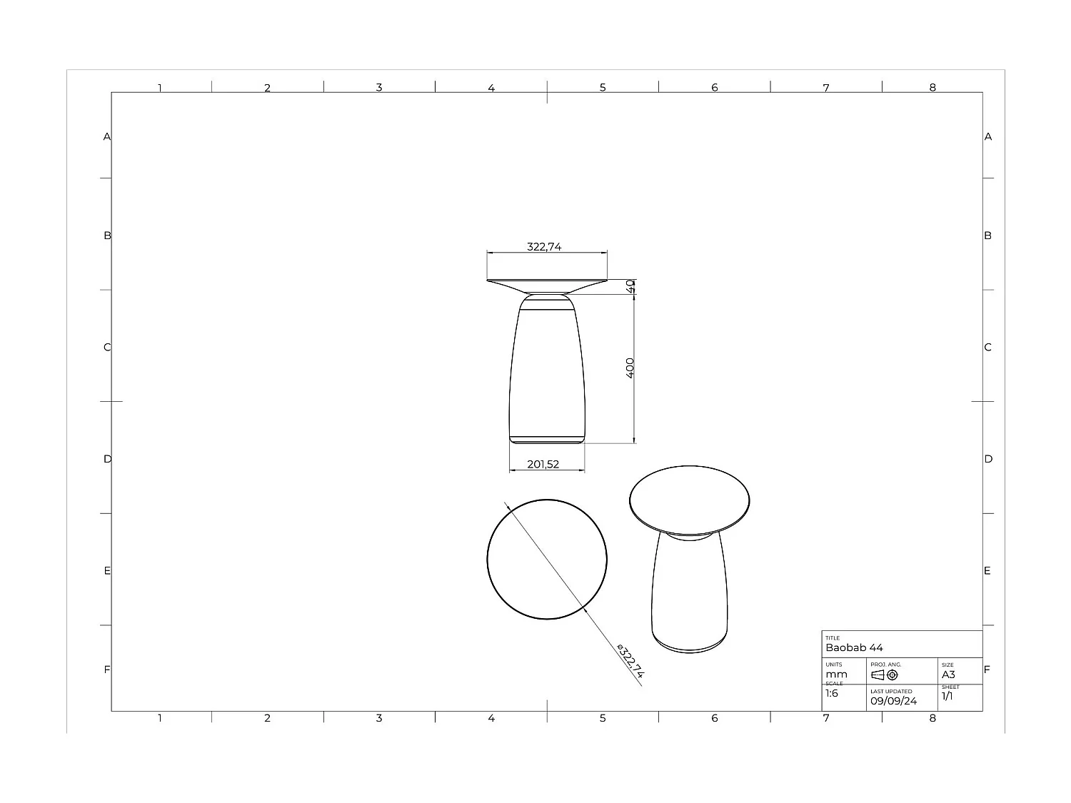Beistelltisch Baobab44, ovaler tischplatte, buche - lackiert, weiß
