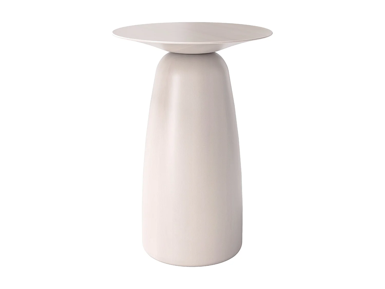 Stolik drewniany różne kolory Kayani Baobab 44, śr. 32,5 cm, biały