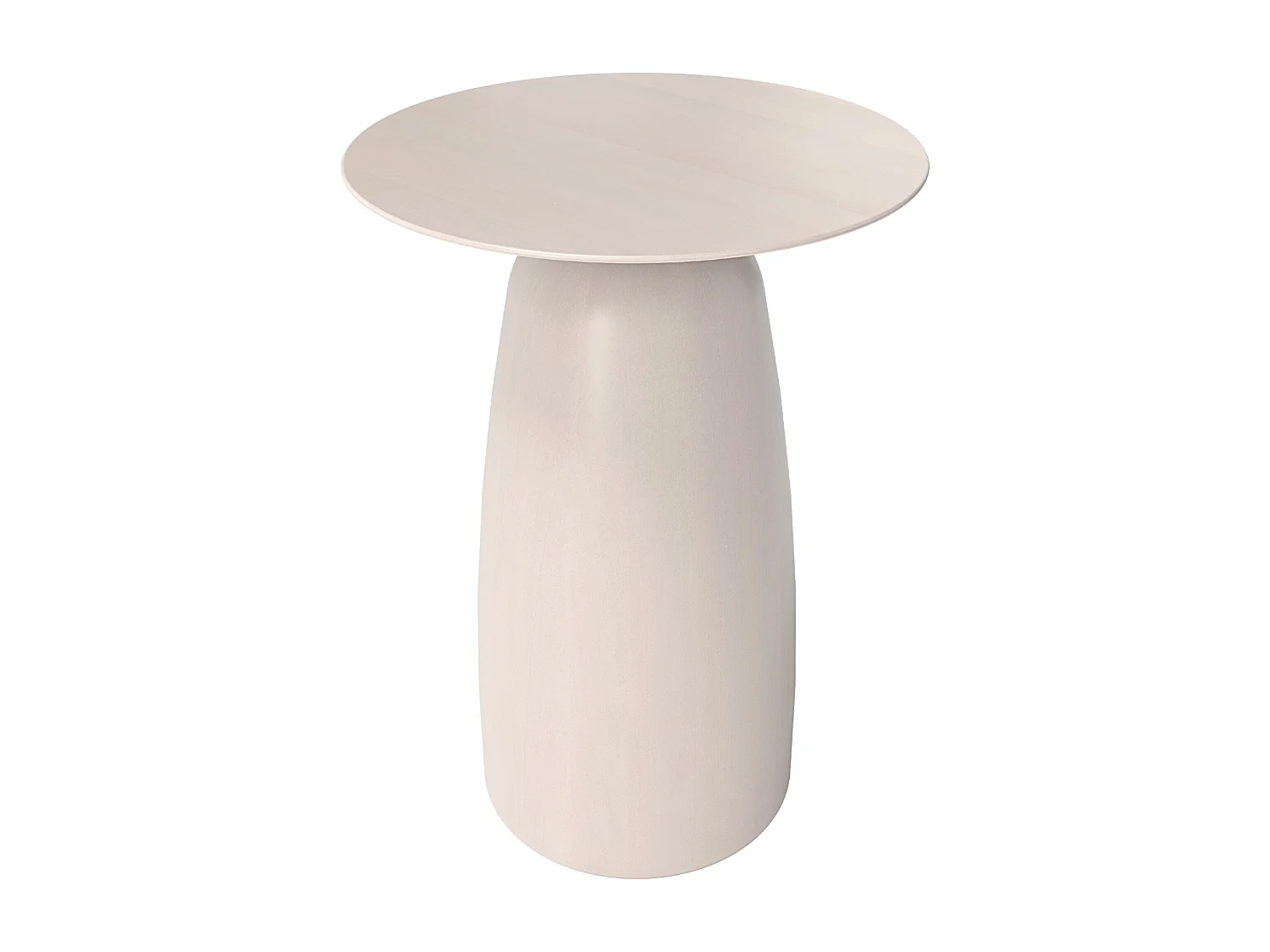 Stolik drewniany różne kolory Kayani Baobab 44, śr. 32,5 cm, biały
