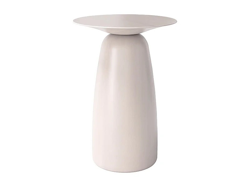 Table d'appoint / Table de nuit en bois de hêtre Kayani Baobab44, hauteur 44 cm / Blanche