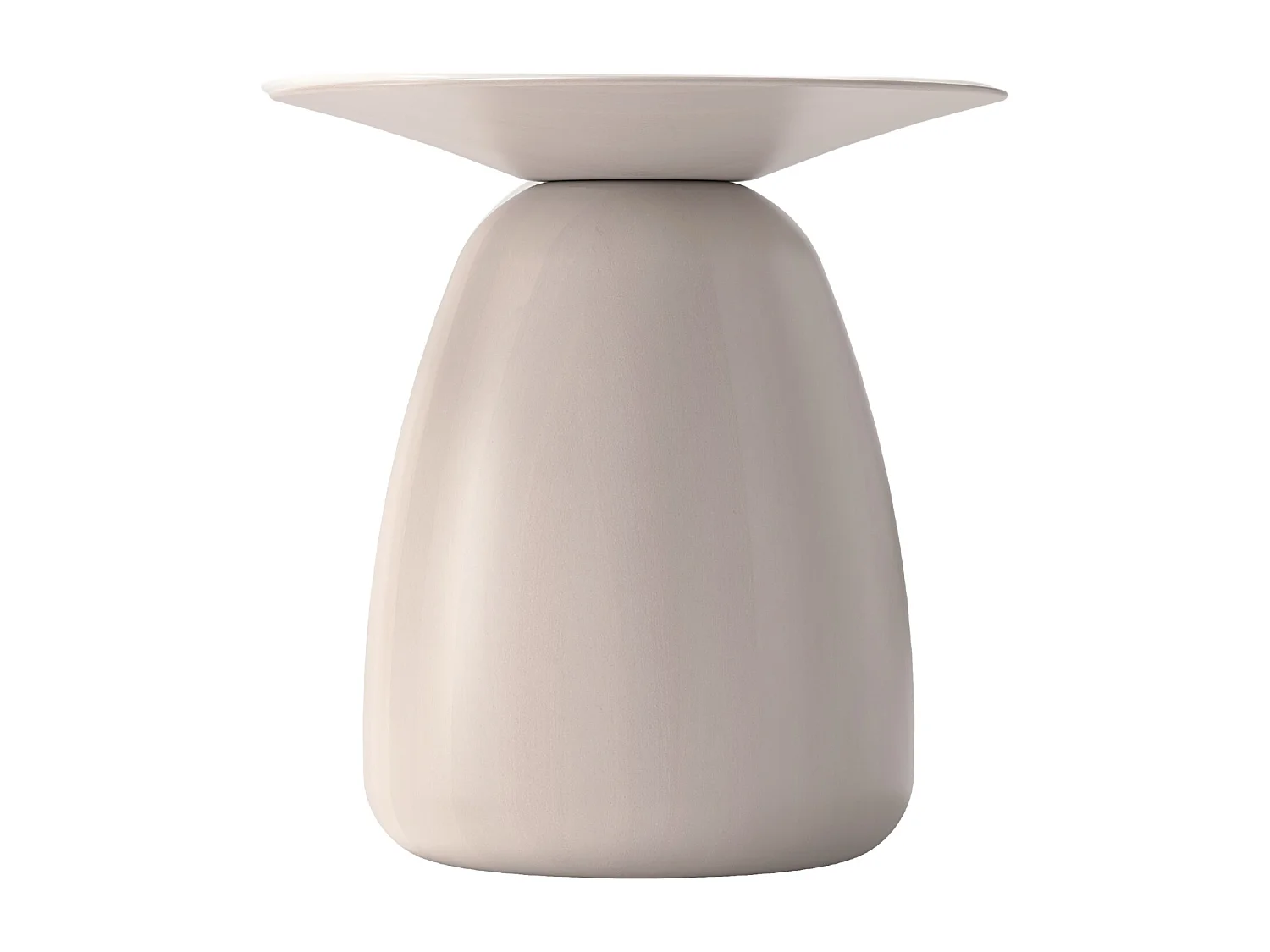 Beistelltisch Baobab34, ovaler tischplatte, buche - lackiert, weiß