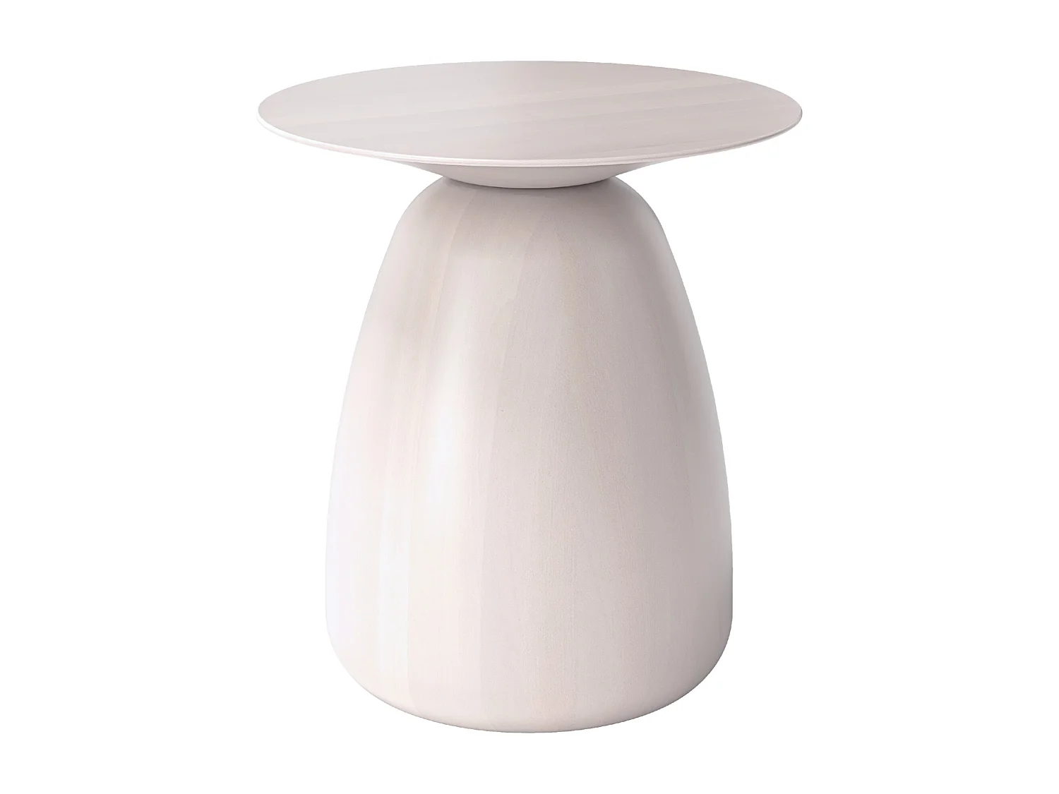 Stolik drewniany różne kolory Kayani Baobab 34, śr. 32,5 cm, biały