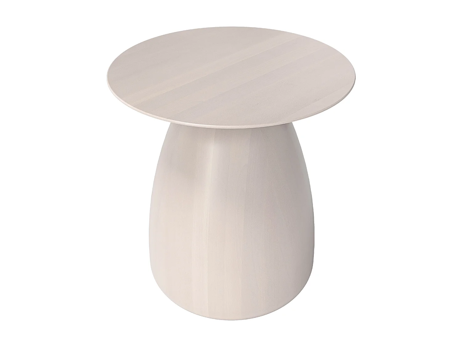Stolik drewniany różne kolory Kayani Baobab 34, śr. 32,5 cm, biały