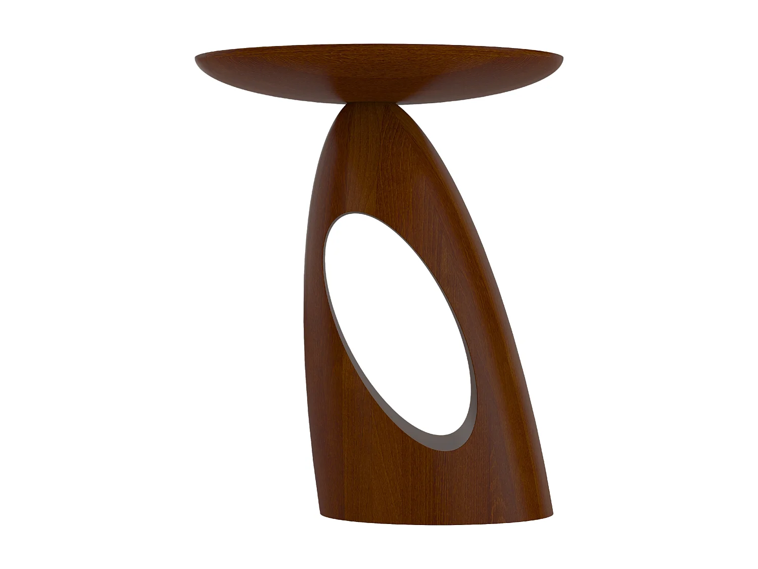 Beistelltisch Island, ovaler tischplatte, buche - lackiert, nussbaumfarbe