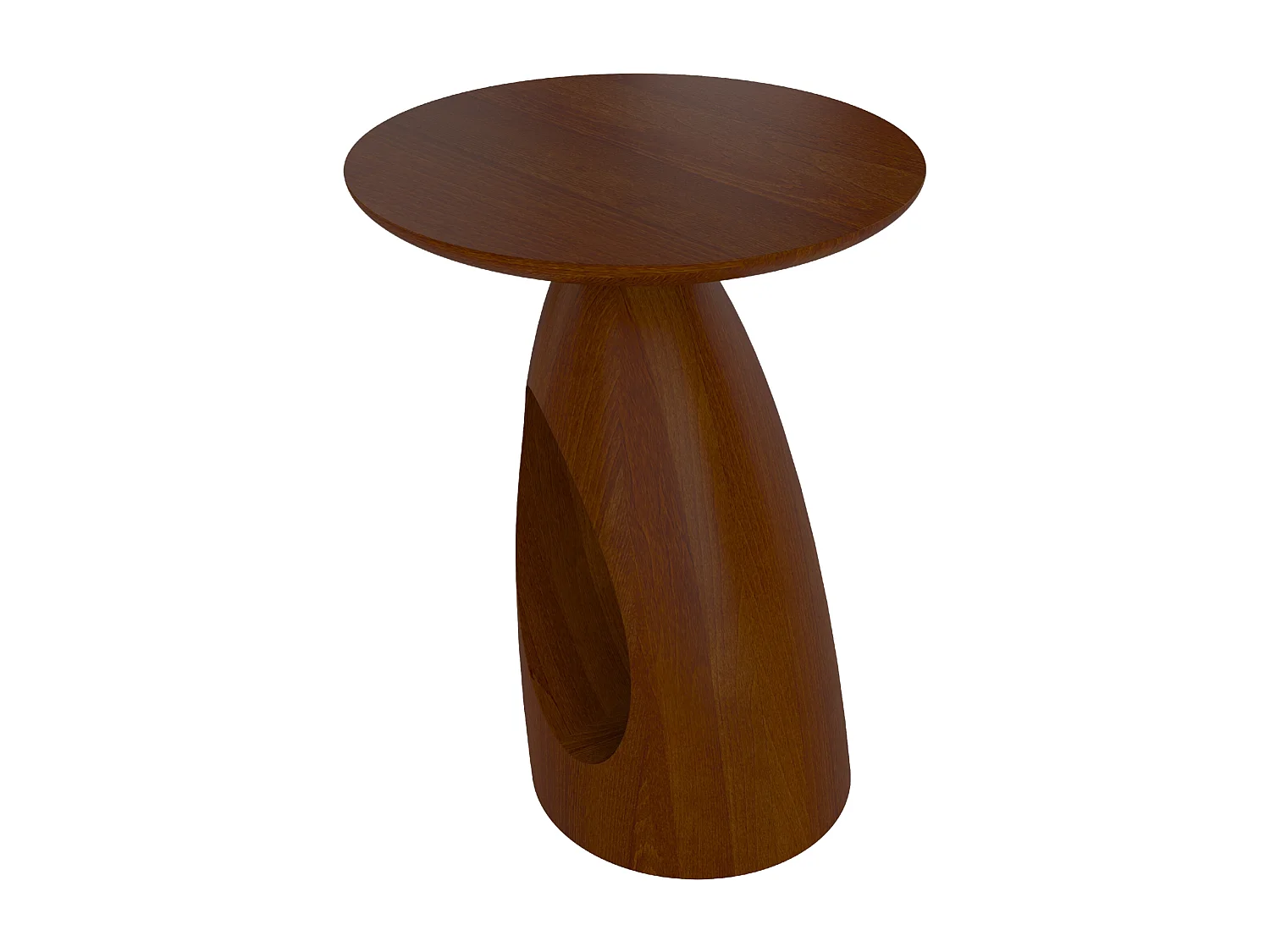 Beistelltisch Island, ovaler tischplatte, buche - lackiert, nussbaumfarbe