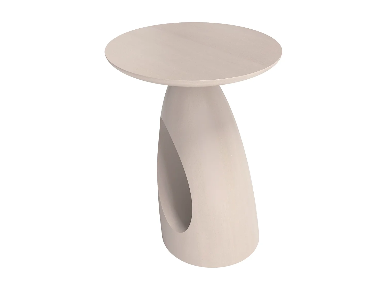 Beistelltisch Island, ovaler tischplatte, buche - lackiert, weiß