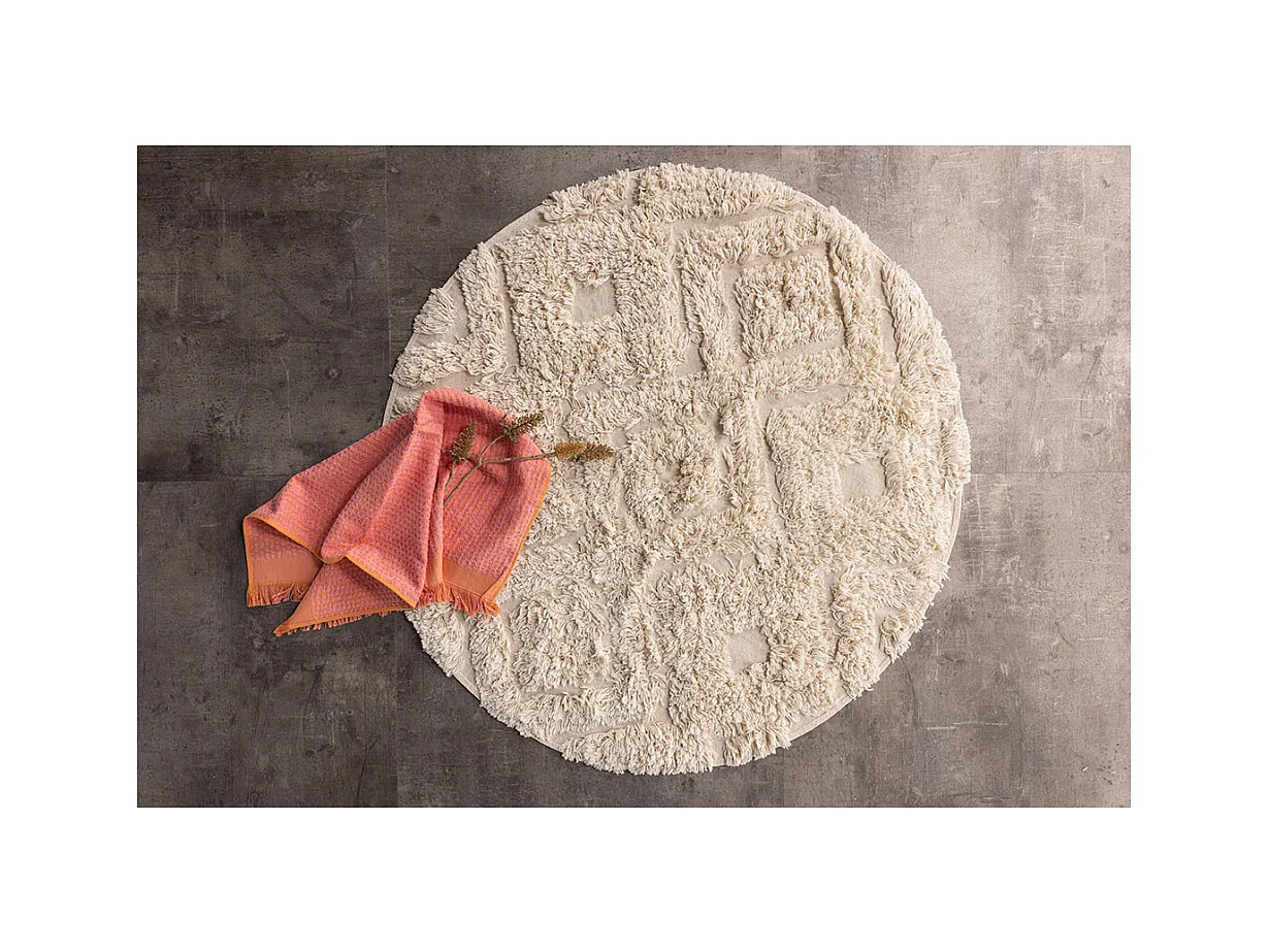 Hilma Badematte Ø60cm offwhite.