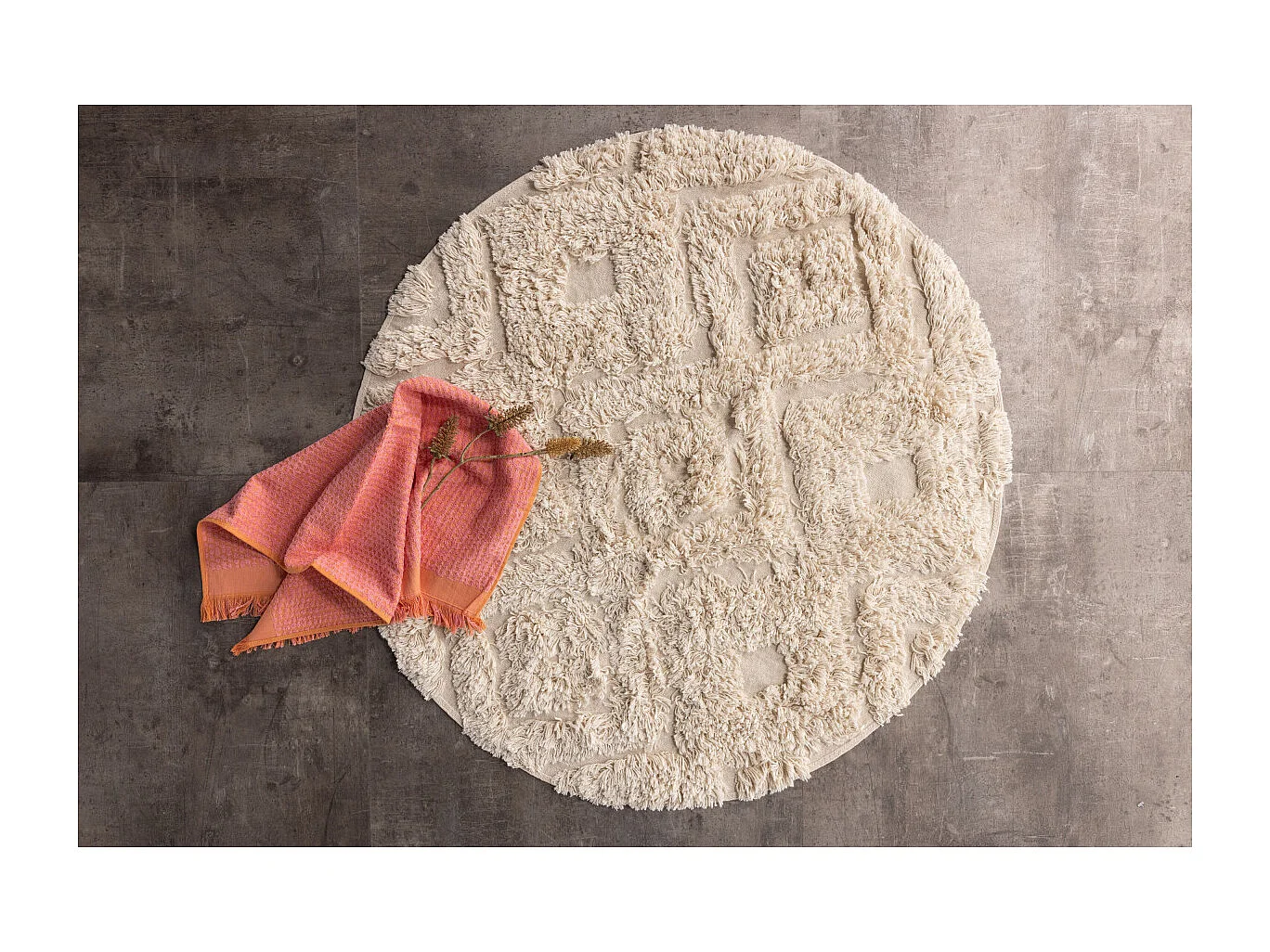 Tappetino da bagno Hilma Ø60 cm bianco sporco.