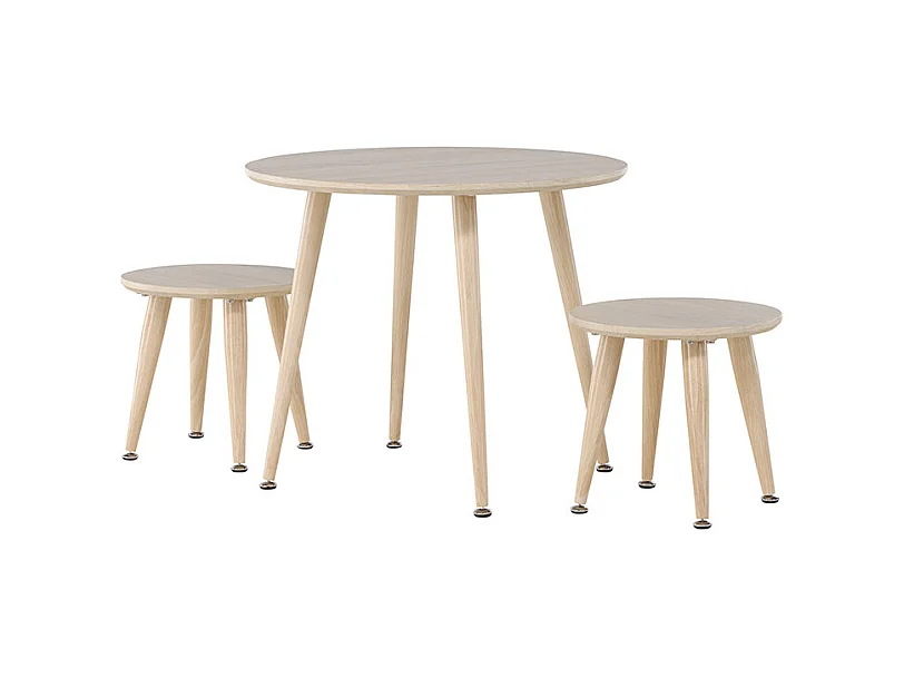 Kids eethoek voor kinderen 1 tafel, 2 krukjes whitewash.