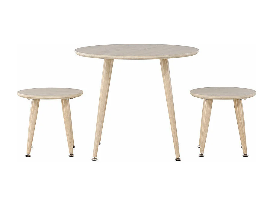 Table & 2 Tabourets Enfant "Kids" 60cm Naturel