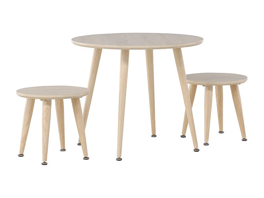 Kids eethoek voor kinderen 1 tafel, 2 krukjes whitewash.