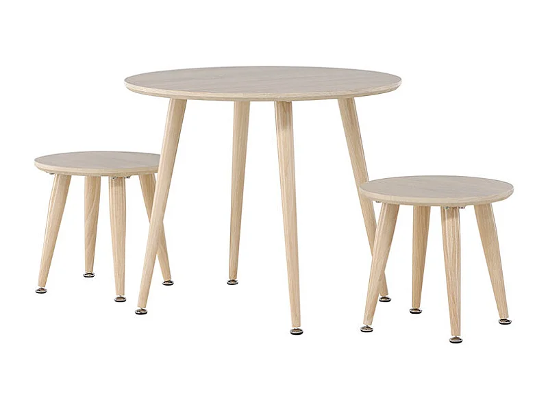 Table & 2 Tabourets Enfant "Kids" 60cm Naturel
