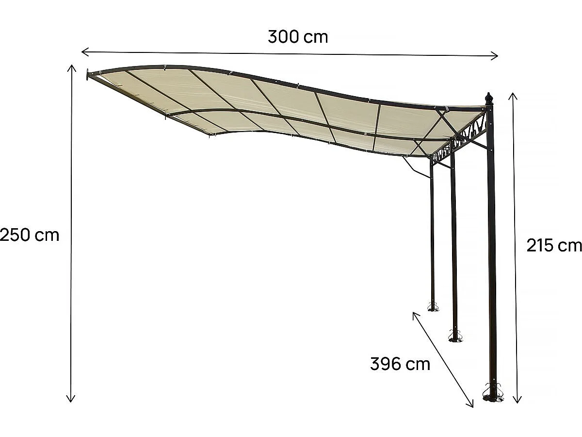Altana metalowa - 3 x 4 m - Beżowy