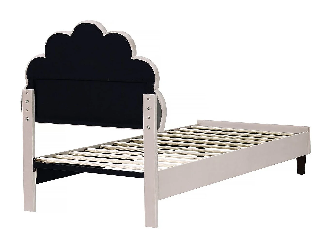 Lit coquillage en velours "Manon" - 90 x 190 cm - Beige