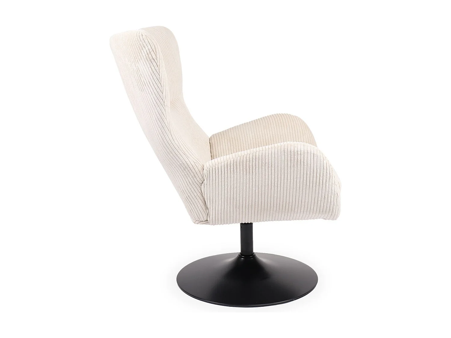 Fauteuil pivotant style bergère Arthuro Velours côtelé Beige