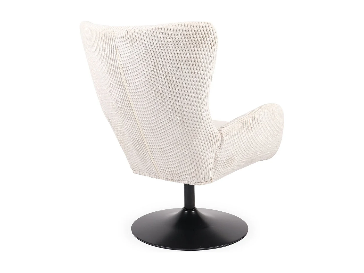 Fauteuil pivotant style bergère Arthuro Velours côtelé Beige