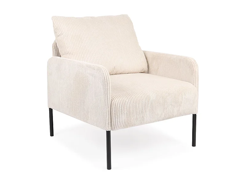 Fauteuil moderne et élégant Manuelo Velours côtelé Beige