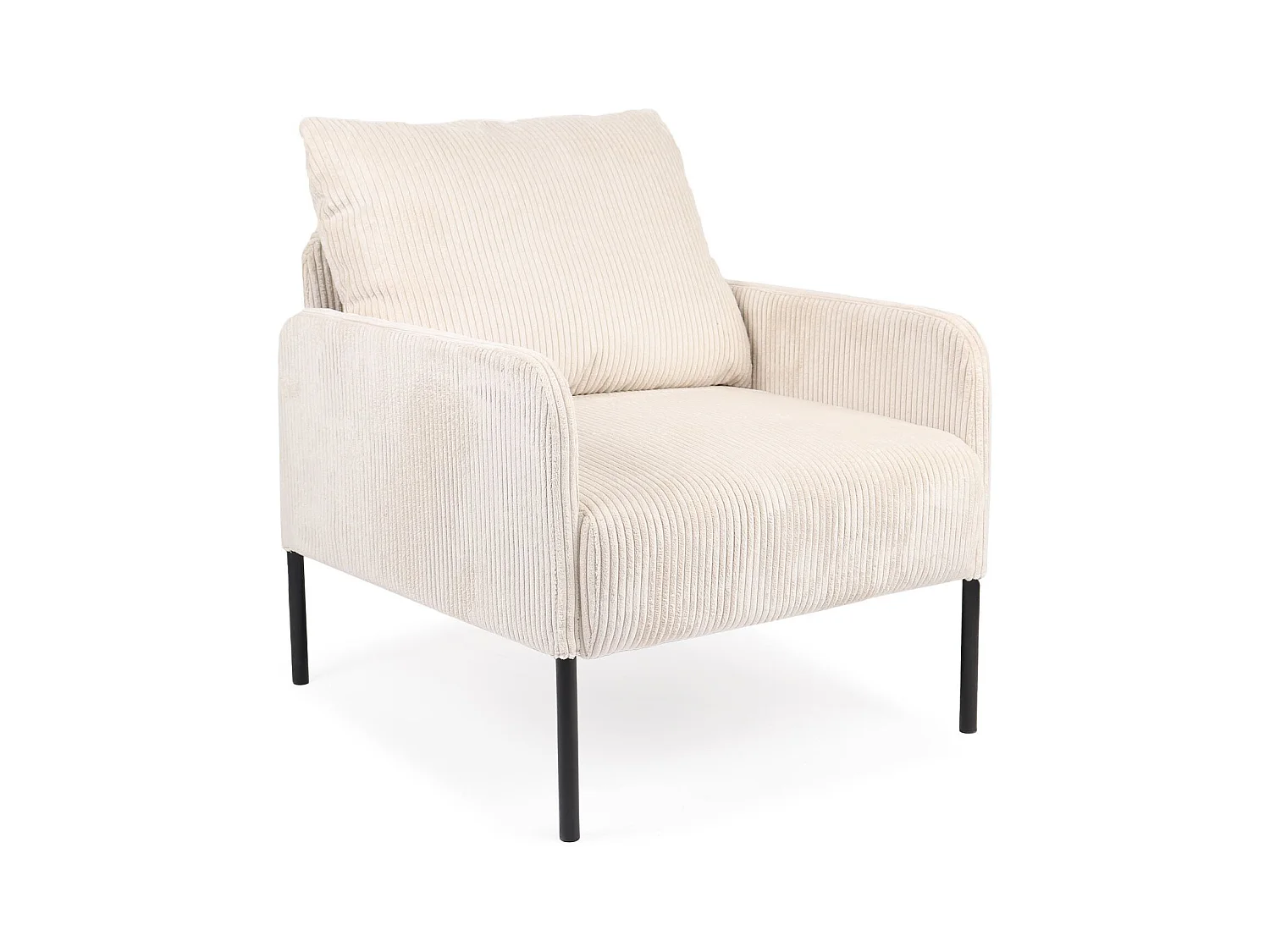 Fauteuil moderne et élégant Manuelo Velours côtelé Beige
