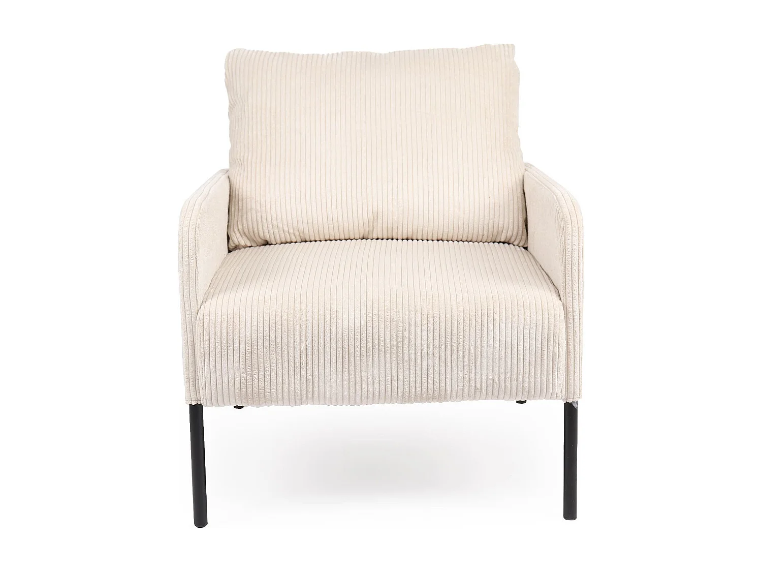 Fauteuil moderne et élégant Manuelo Velours côtelé Beige