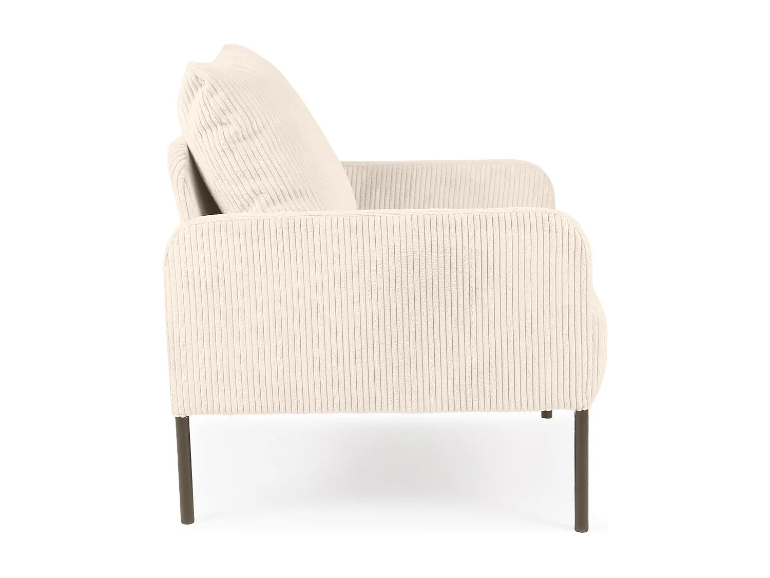 Fauteuil moderne et élégant Manuelo Velours côtelé Beige