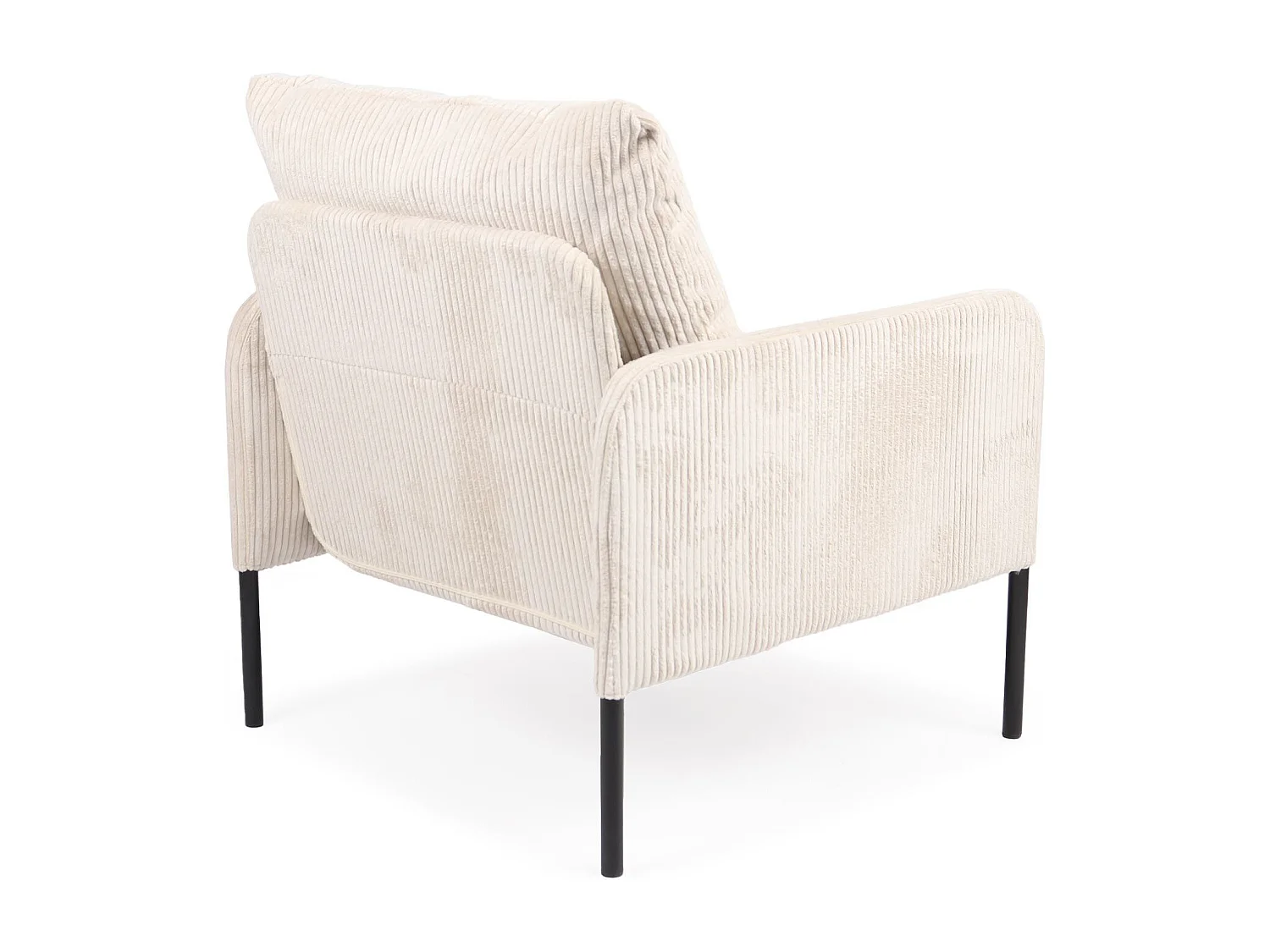 Fauteuil moderne et élégant Manuelo Velours côtelé Beige