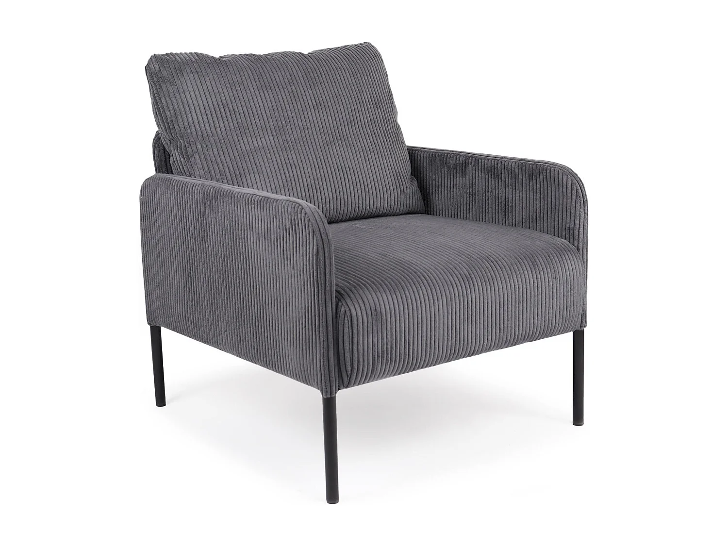 Fauteuil moderne et élégant Manuelo Velours côtelé Gris foncé