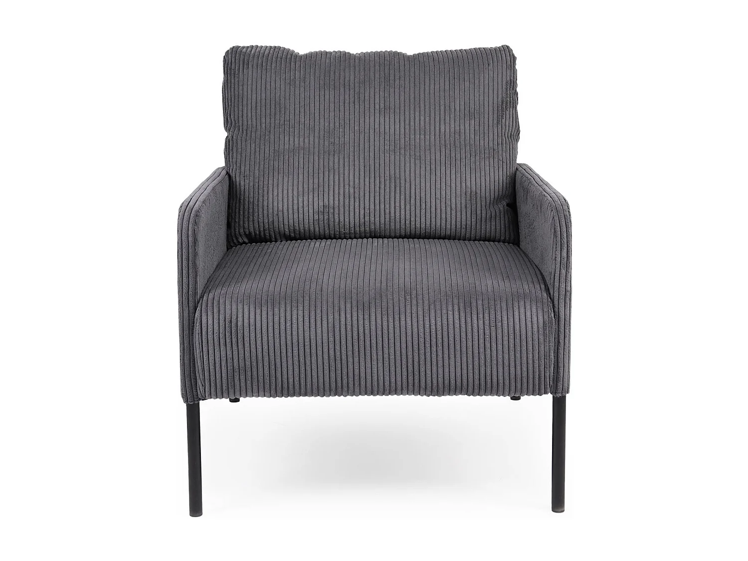 Fauteuil moderne et élégant Manuelo Velours côtelé Gris foncé