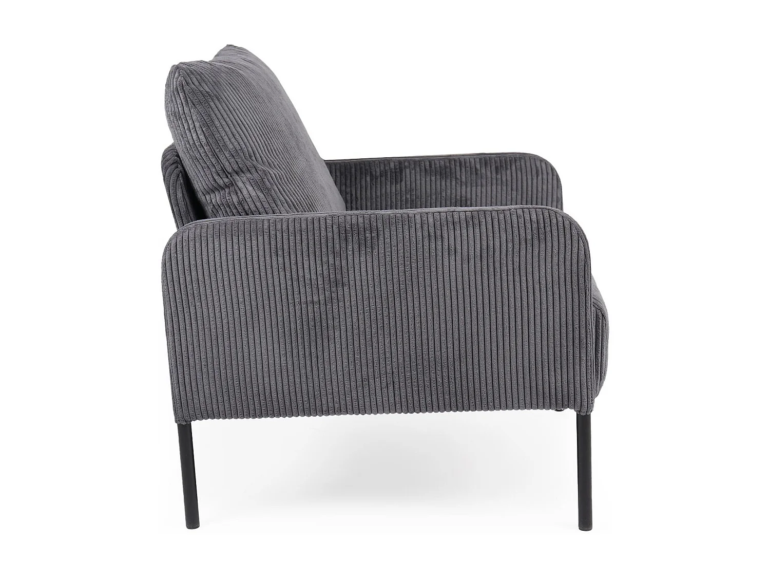 Fauteuil moderne et élégant Manuelo Velours côtelé Gris foncé