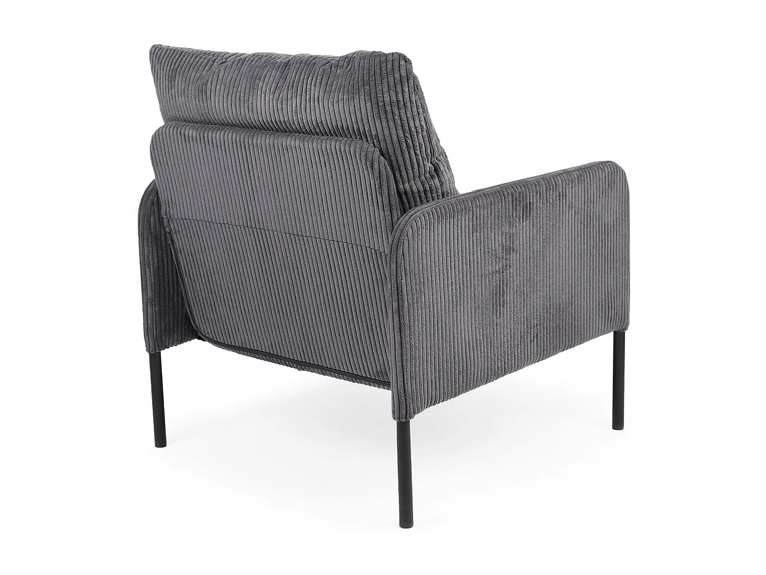 Fauteuil moderne et élégant Manuelo Velours côtelé Gris foncé