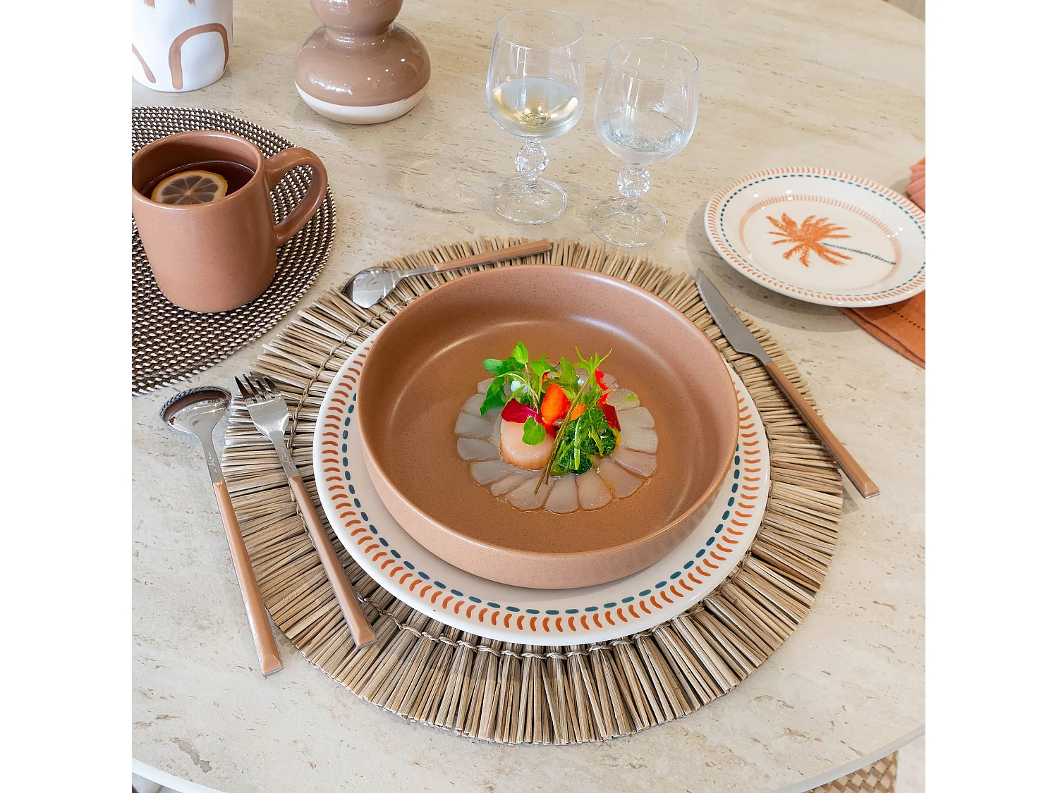 Novastyl - Lot 6 Mugs Arita 38cl En Gres Marron