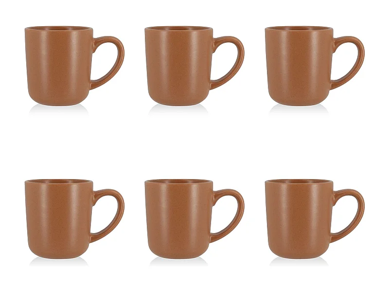 Novastyl - Lot 6 Mugs Arita 38cl En Gres Marron