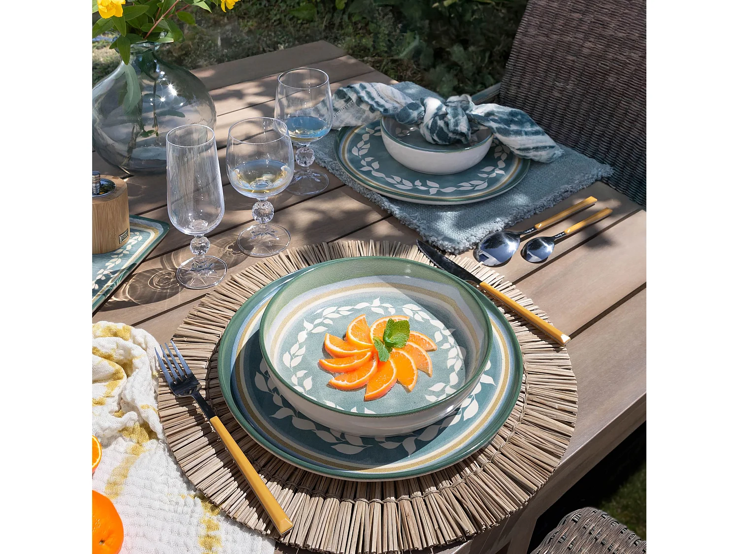 Novastyl - Lot 6 Coupelles Capria 20cm En Faience Vert