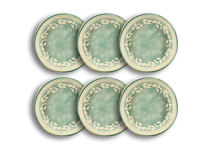 Novastyl - Lot 6 Coupelles Capria 20cm En Faience Vert