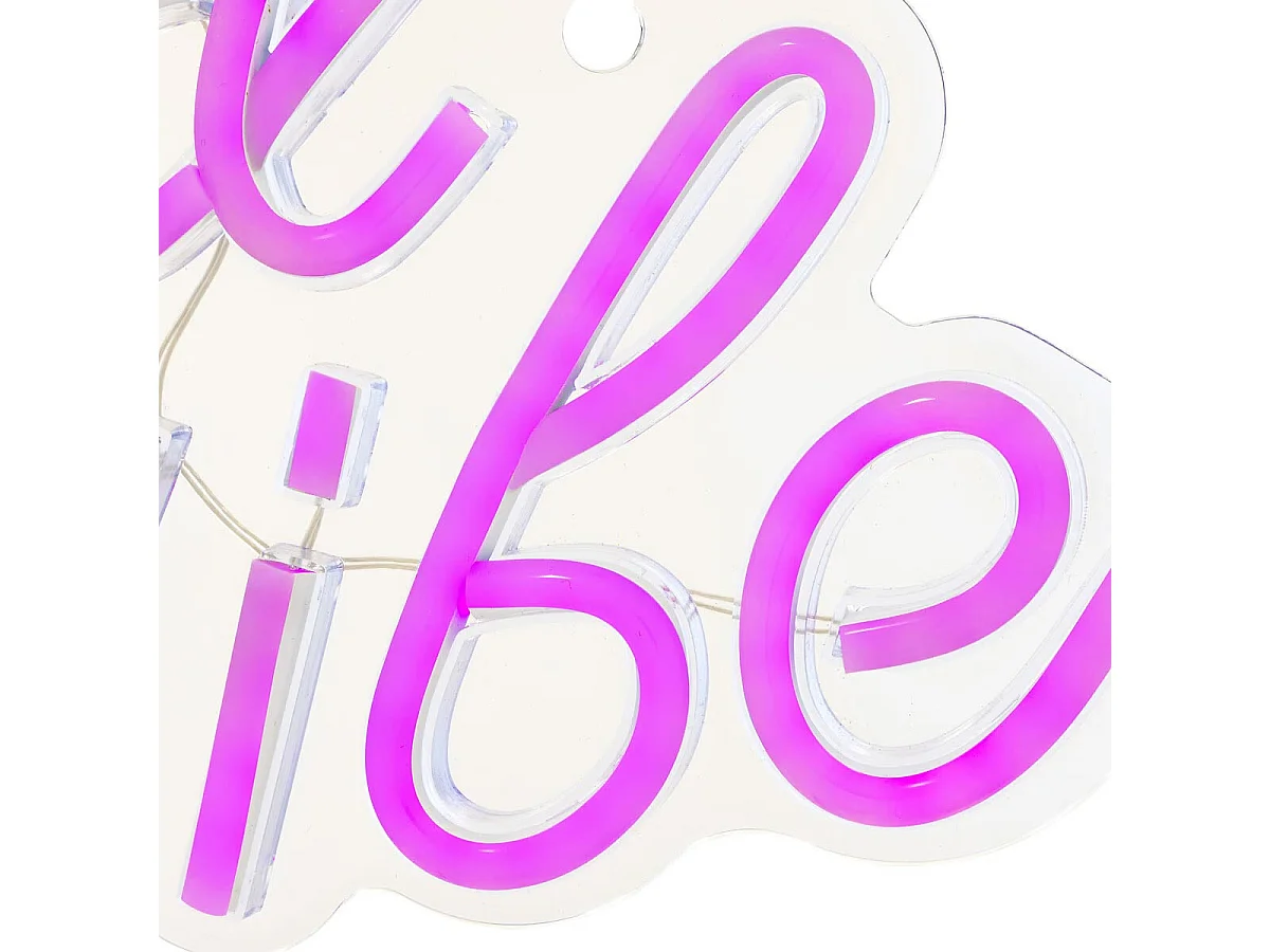 Lampe Murale Néon LED "Good Vibes" 40cm Rose