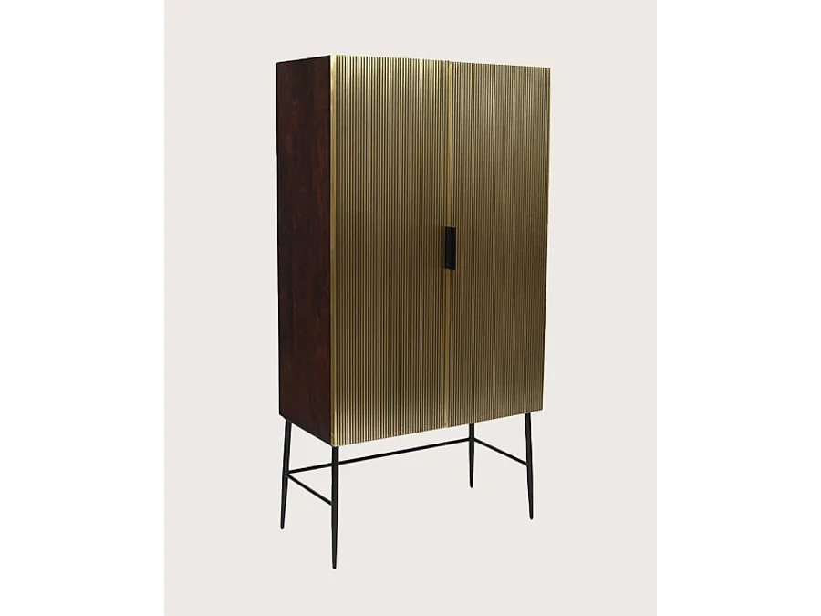 Moon - Meuble bar finition laiton vieilli