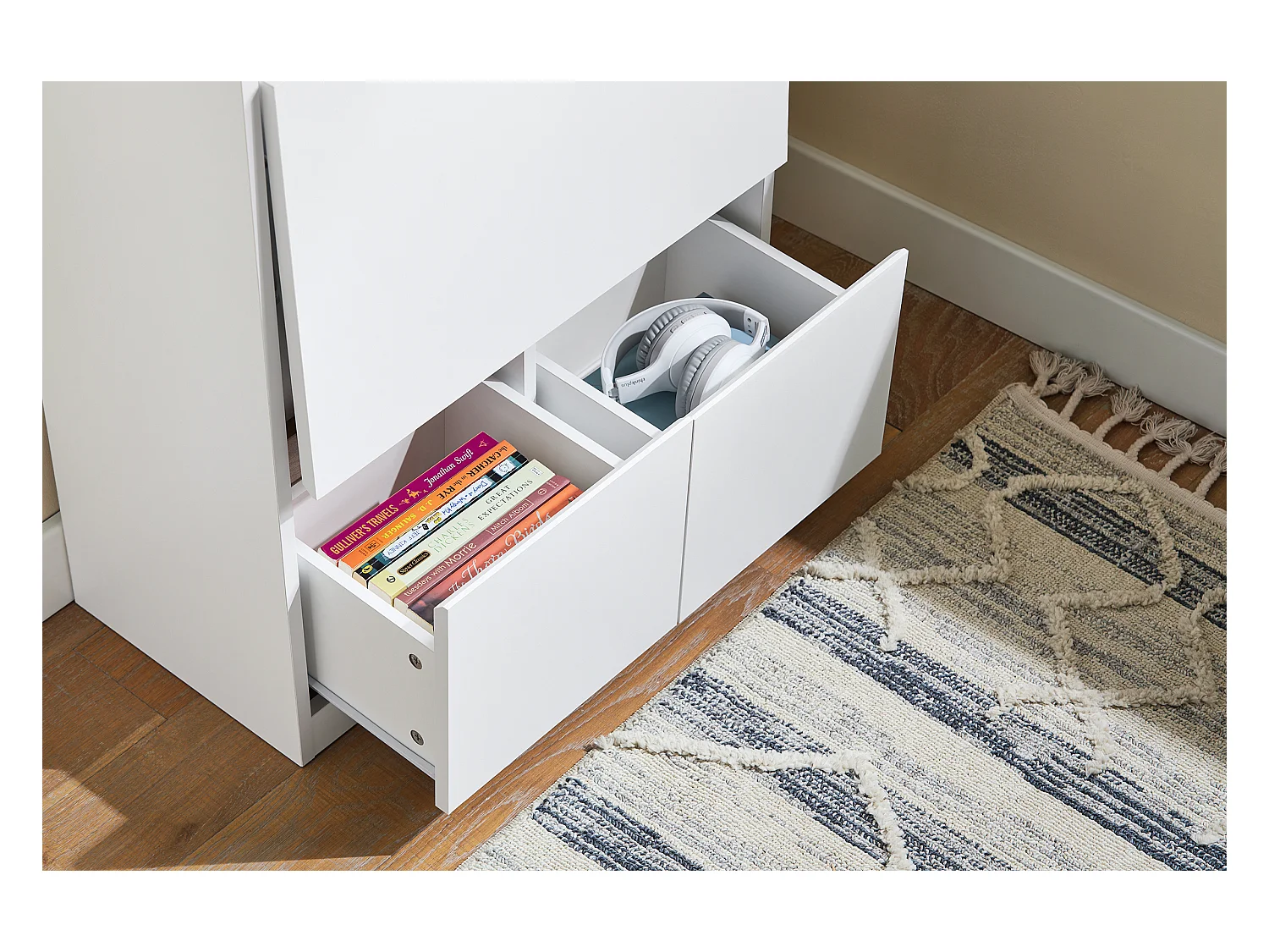 SoBuy FWT109-WN Opvouwbaar bureau, opklapbare computertafel, bureautafel, klein bureau met planken, werktafel, computertafel