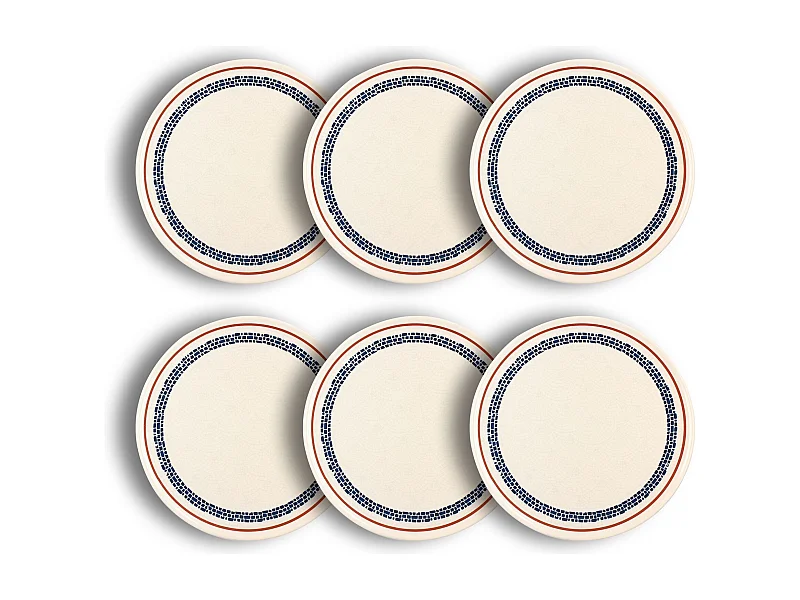 Novastyl - Lot 6 Assiettes A Pizza Amatxi 32cm En Faience Blanc