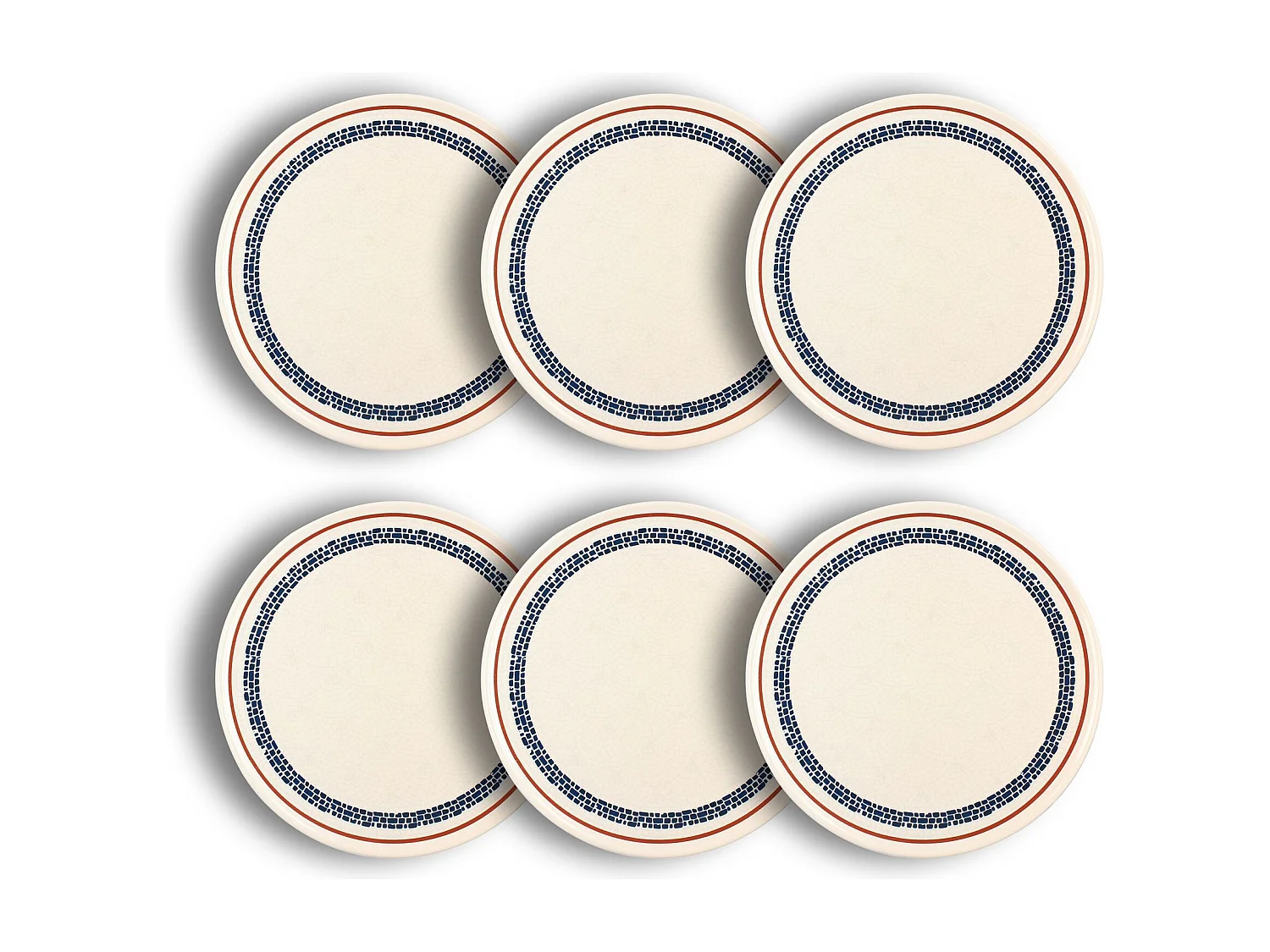 Novastyl - Lot 6 Assiettes A Pizza Amatxi 32cm En Faience Blanc