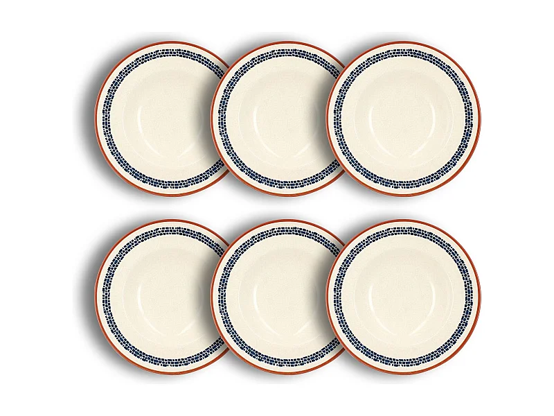 Novastyl - Lot 6 Assiettes A Pates Amatxi 28cm En Faience Blanc