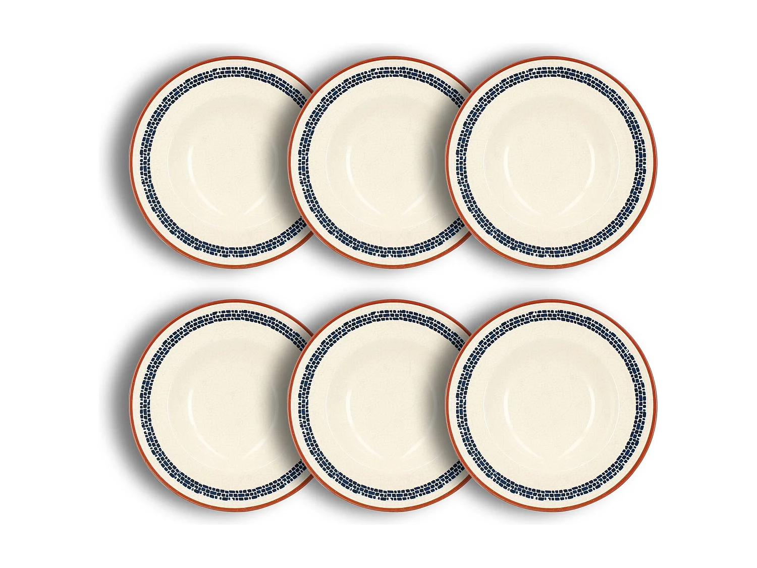 Novastyl - Lot 6 Assiettes A Pates Amatxi 28cm En Faience Blanc