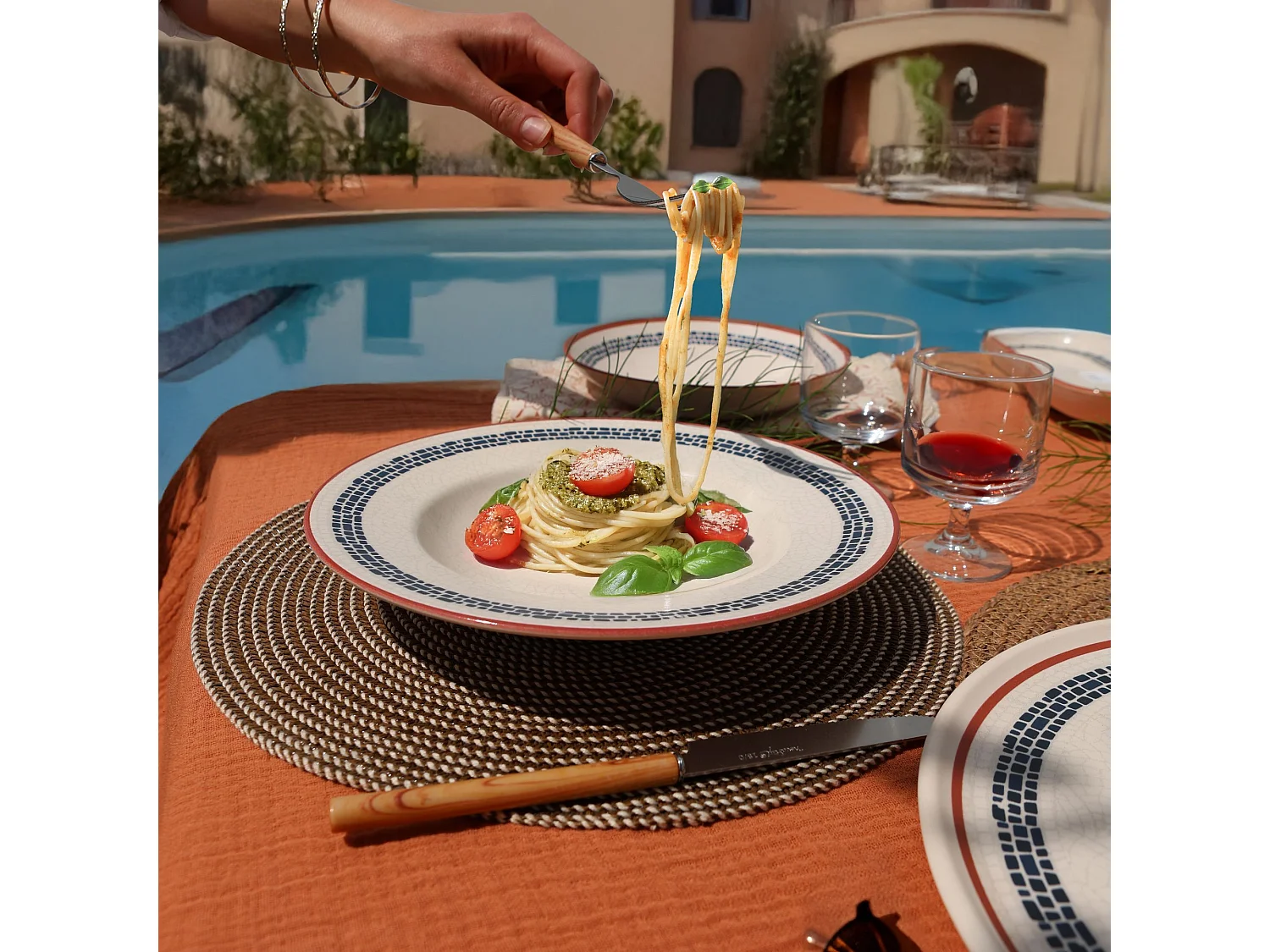 Novastyl - Lot 6 Assiettes A Pates Amatxi 28cm En Faience Blanc