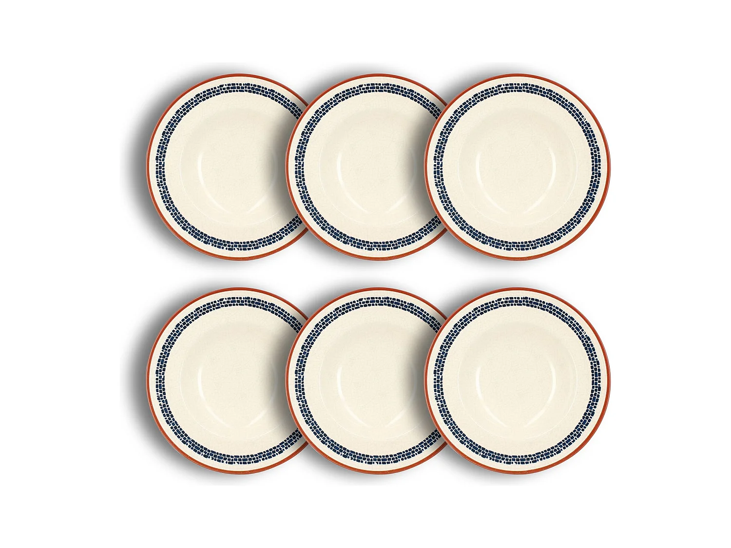 Novastyl - Lot 6 Assiettes A Pates Amatxi 28cm En Faience Blanc